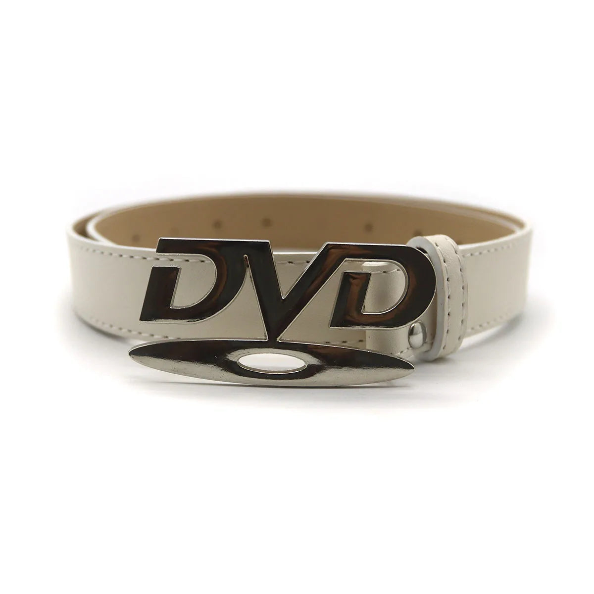 Unisex Nostalgic Design DVD Buckle Belt Men Women Decoration Paired with Jeans Waist Straps Belt Versatile Design Sense Belt