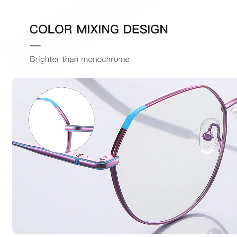 VICKY Metal Myopia Prescription Glasses Hyperopia Reading Glasses Women Anti Blue Light Computer  Glasses Optical Glasses Frame