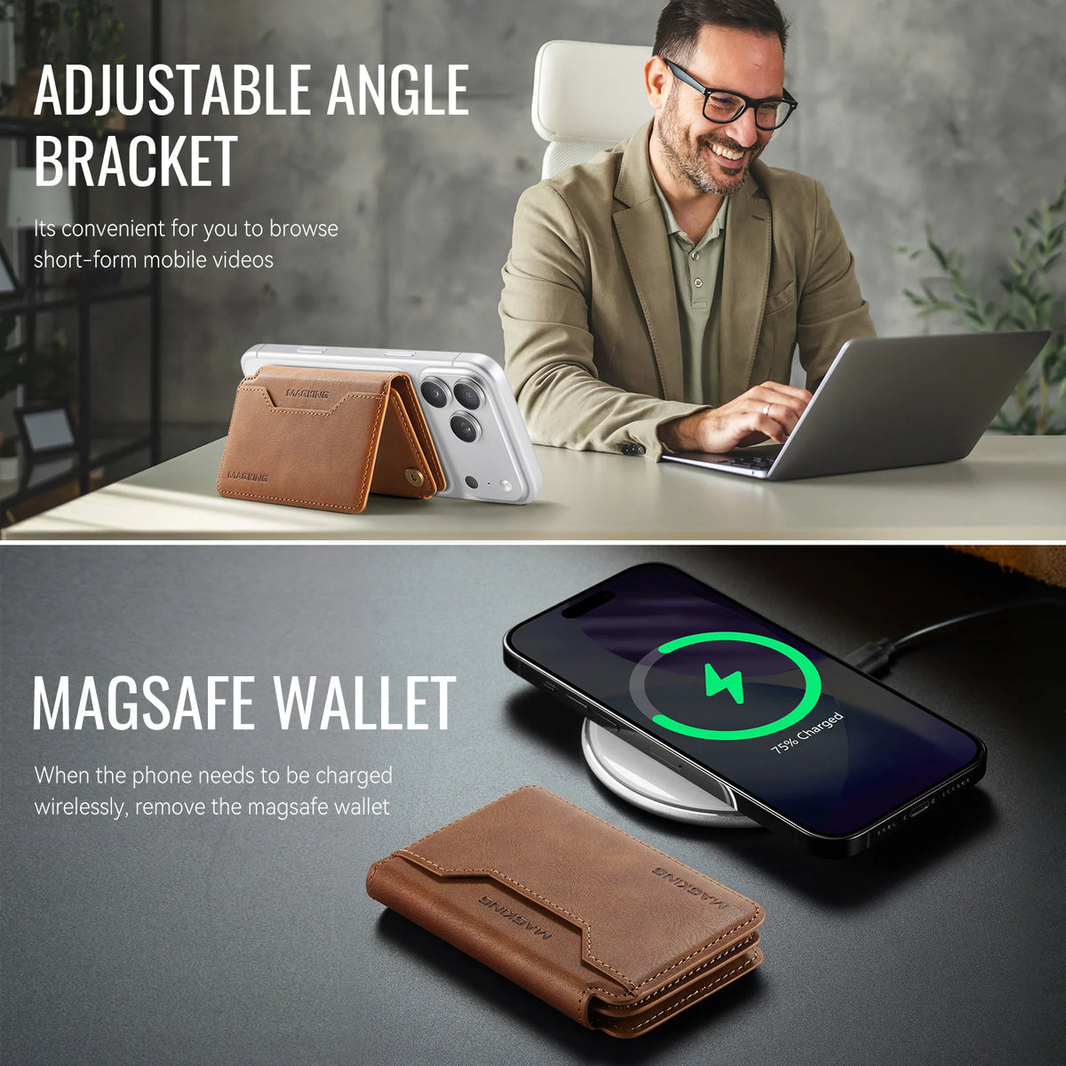 MagSafe Wallet RFID Blocking Magnetic Card Holder