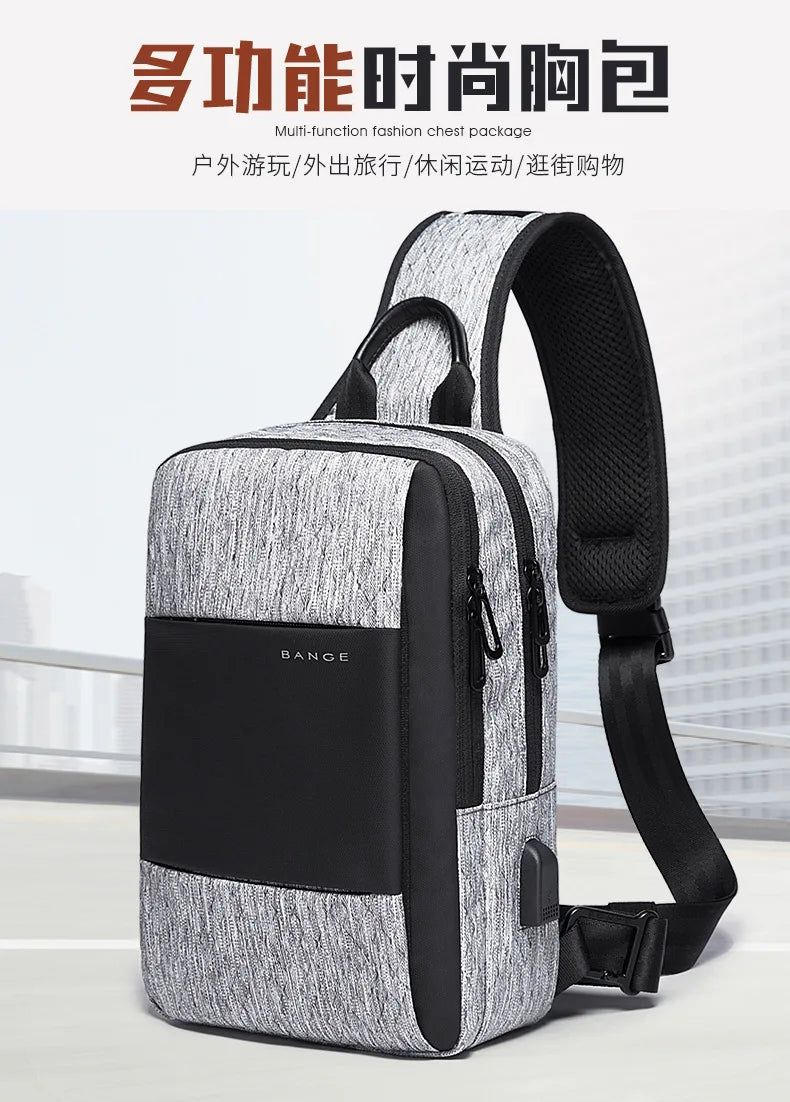 Fashion Men Travel Waterproof Leisure Business Chest Sports Packs Messenger Shoulder Sling Running Bag Men's Boys