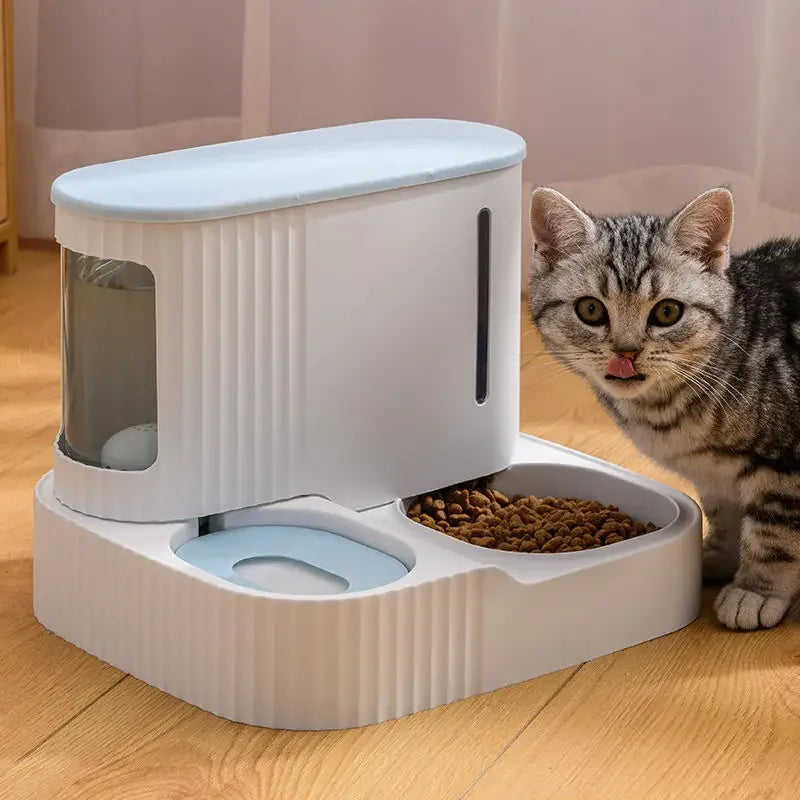 Large Capacity Cat Automatic Feeder Water Dispenser Wet and Dry Separation Dog Food Container Drinking Water Bowl Pet Supplies