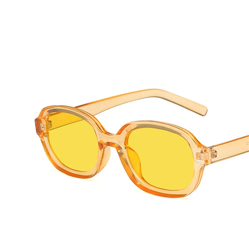 Oval Concave Vintage Sunglasses Women Fashion Design Retro Brand Sun Glasses Female Hip Hop Vintage Round Designer Oculos De Sol