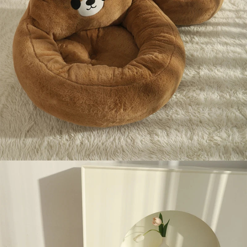 HOOPET Cat Bed Sofa Winter Warm Pet Bed for Small Dogs Cats Thicken Dog Deep Sleeping Bed Puppy Kennel Pet Supplies