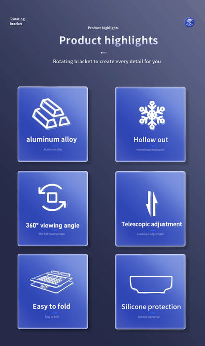 360° Rotating Aluminium Tablet Stand – view 8