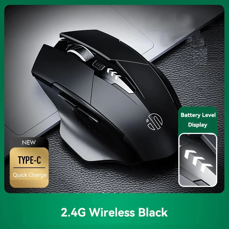 Inphic F1S Rechargeable 2.4G Wireless Mouse Office Mute Ergonomic And Skin-friendly Materials Support PC Laptop Tablet Universal