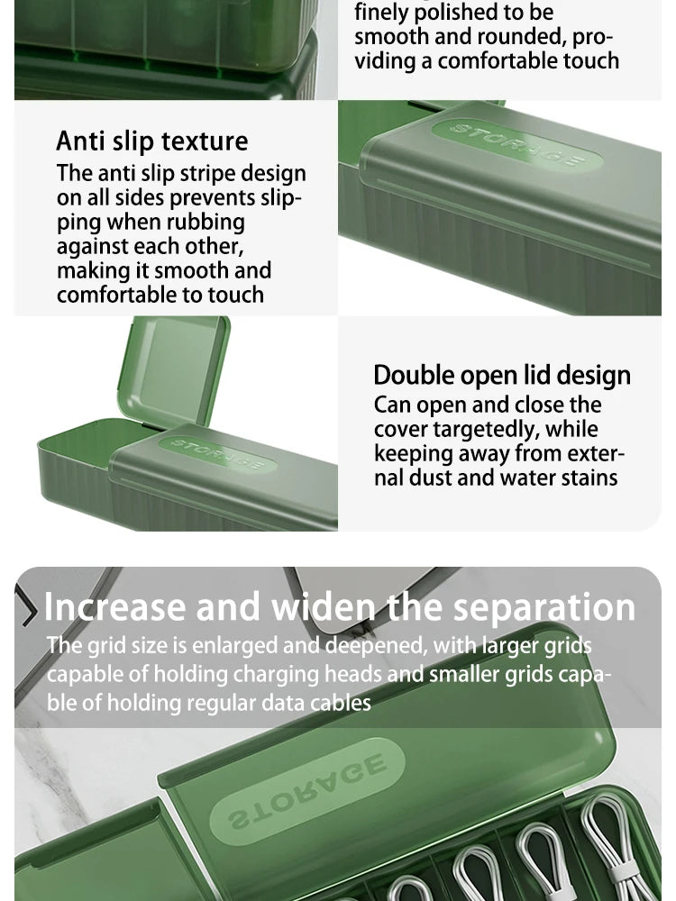 Desktop Covered Data Cable Storage Box, Power Charging Cable Sorting Tool, Charger Storage Box, Say Goodbye To Clutter