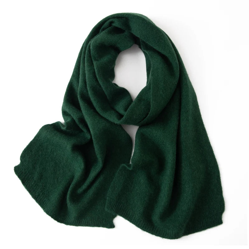 Soft 100% Cashmere Scarf for Autumn and Winter, Women's Knitted Warm Neck Protection Scarf 160*25CM