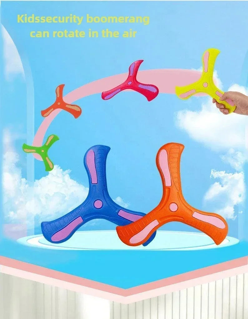 Children Soft Boomerang Toy Three-leaf Cross Outdoor Flying Disc Games Adult-kids Interactive Sports Toys for Decompression Gift