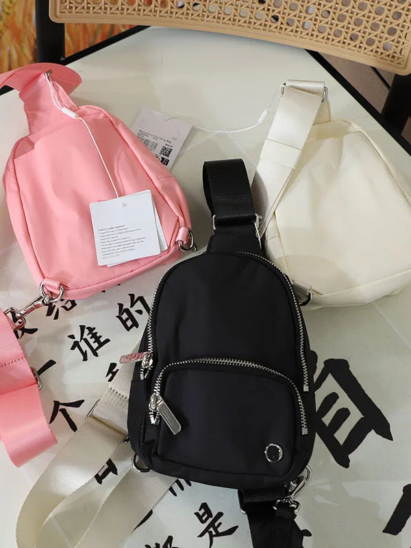 Adjustable Crossbody Chest Bag Travel Single Shoulder Bag Multifunctional Sling Bag Polyester Zipper Closure Casual Leisure