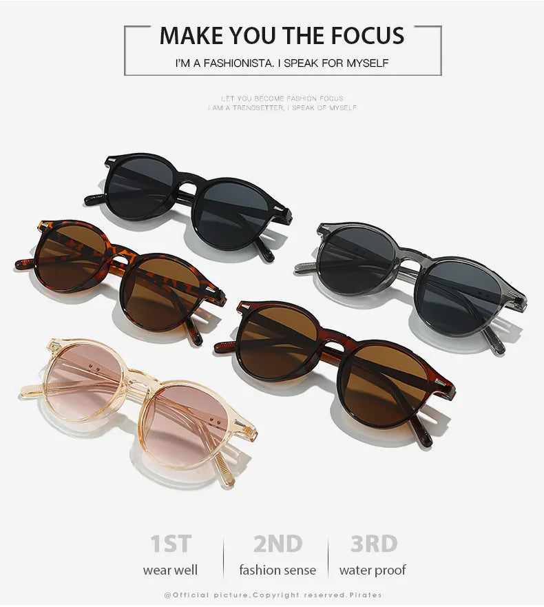 Vintage Punk Round Vintage Sunglasses Women Retro Luxury Designer Sun Glasses for Female Oculos De Sol Shades UV400