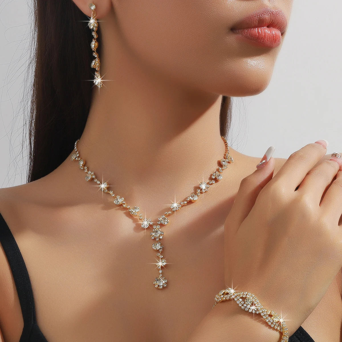 Women's Fashion Copper Claw Chain Sunflower Necklace Earrings Bracelet Jewelry Set Wedding Banquet Party Holiday Gift