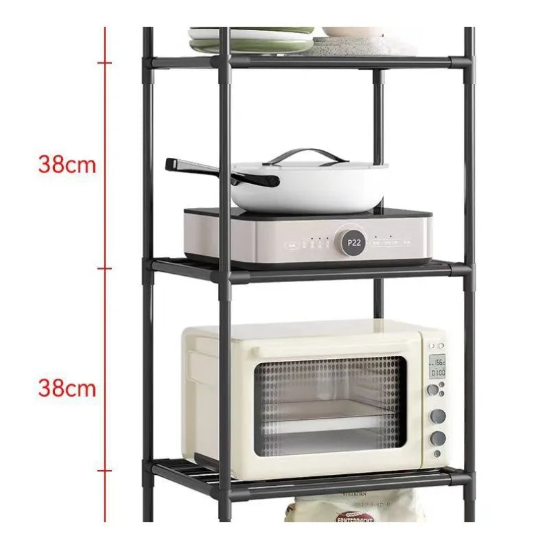 Kitchen storage cart for shelves - multi-level floor-standing household storage unit - bathroom shelf organizer