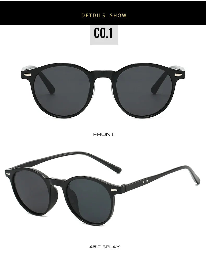 Vintage Punk Round Vintage Sunglasses Women Retro Luxury Designer Sun Glasses for Female Oculos De Sol Shades UV400