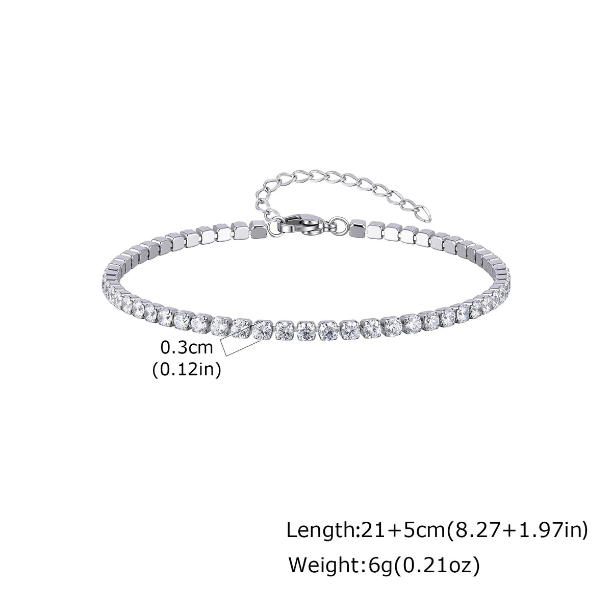 Cubic Zirconia Tennis Anklet for Women Stainless Steel 18K Gold Plated CZ Foot Chain Layering Summer No Tarnish Waterproof