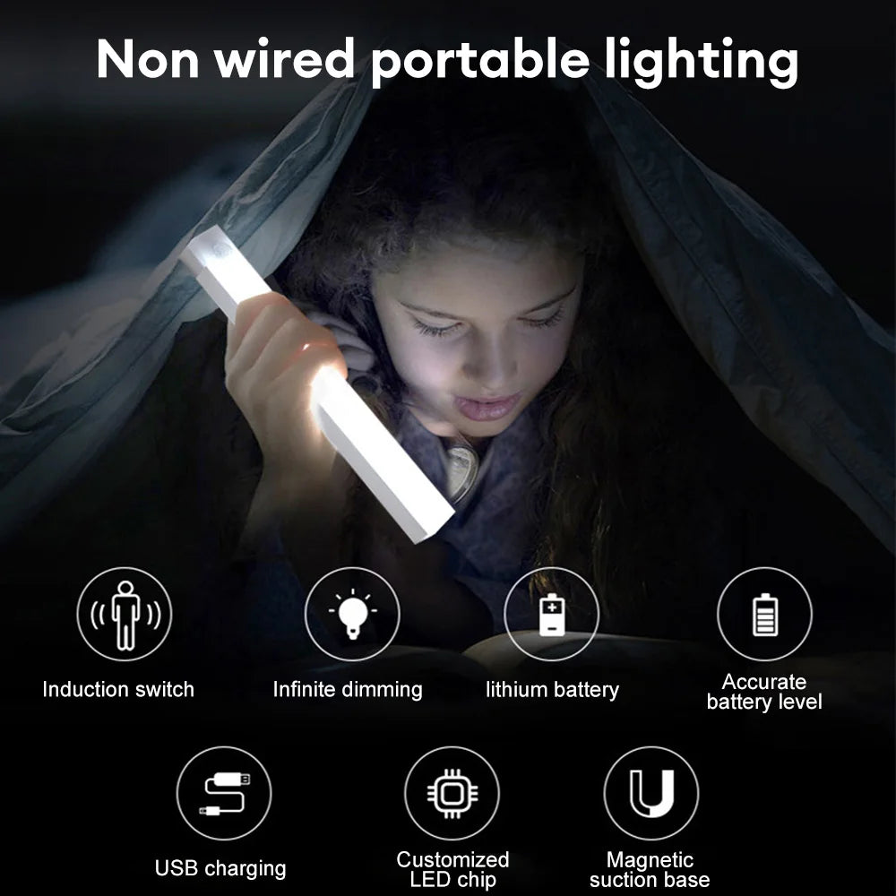 Motion Sensor Light Wireless LED Night Light USB Rechargeable Night Lamp Cabinet Wardrobe Lamp Staircase Backlight For Kitchen 1