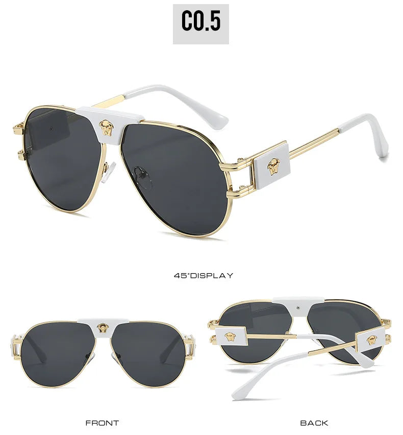 Classic Aviation Sunglasses Women Brand Designer Cattle Head Decoration Brand Designer Pilot Sun Glasses UV400