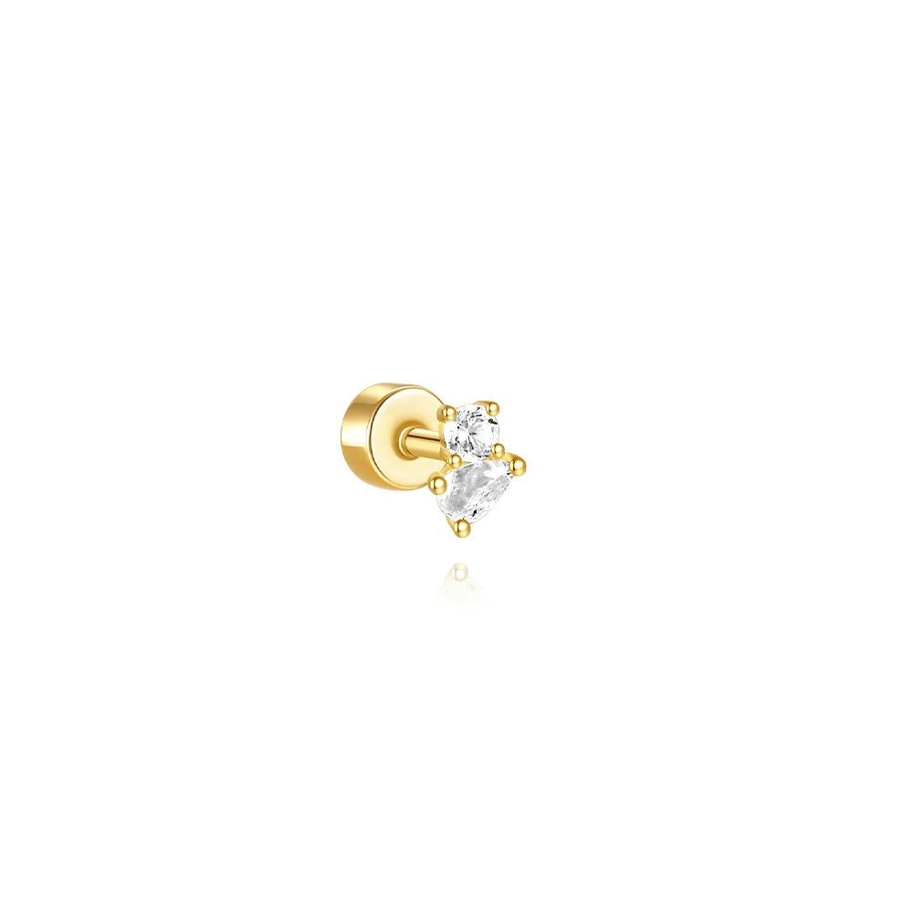 CANNER Pendientes Plata 925 Piercing Stud Earrings For Women Cubic Zirconia 925 Sterling Silver Cartilage Earring Jewerly 1pc