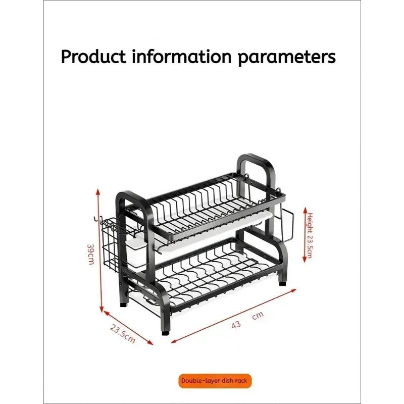 Kitchen dish storage rack, cabinets layered drain rack, tableware, tableware, countertops, sorting storage shelves