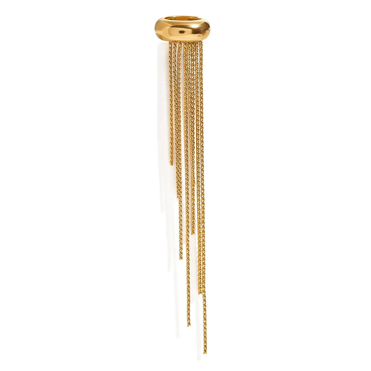 Yori 1Pc Long Tassel Drop Dangle Ear Clip Women's Metal Charms Stainless Steel 18K Gold PVD Plated Waterproof Jewelry 2025 New