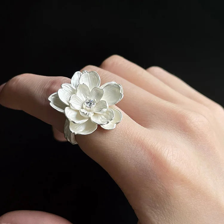 Sam Panda 925 Sterling Silver Rings For Women Men Fine Jewelry Finger Adjustable Open Wing Shape Ring For Party Birthday Gift