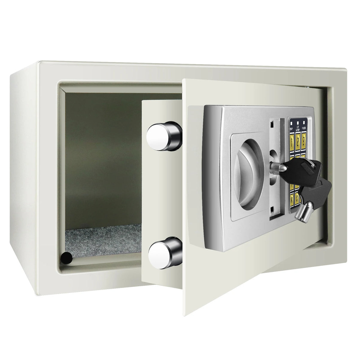 Safe Box Digital Security Steel Case with Electronic Password & Key for Home,Office (4.6/8.5/16L,Black/Grey/White)