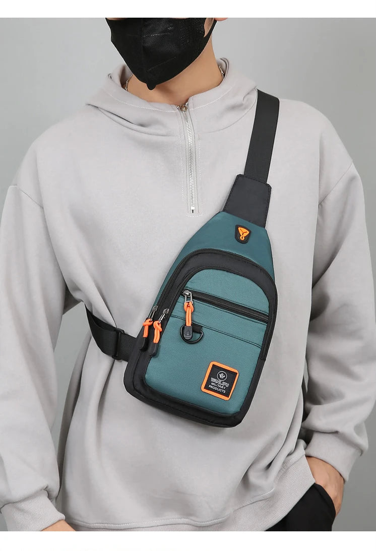 Men Chest Bag Large Capacity One Shoulder Crossbody Backpack Outdoor Sports Leisure Fashion Small Sling Bag For Men