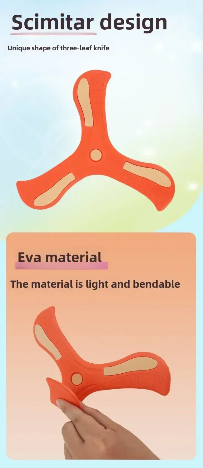 Children Soft Boomerang Toy Three-leaf Cross Outdoor Flying Disc Games Adult-kids Interactive Sports Toys for Decompression Gift