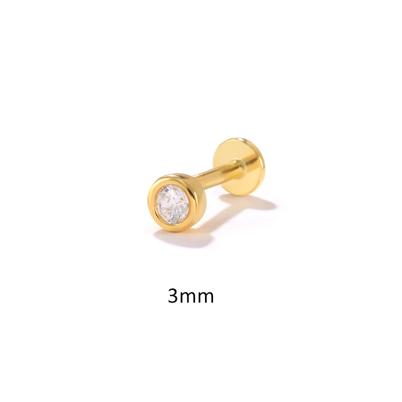 CANNER Pendientes Plata 925 Piercing Stud Earrings For Women Cubic Zirconia 925 Sterling Silver Cartilage Earring Jewerly 1pc