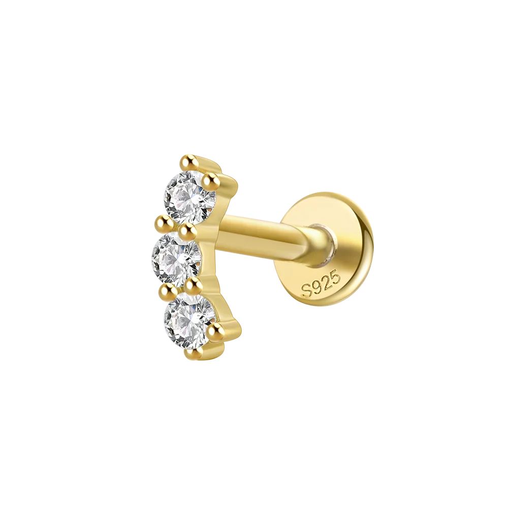CANNER Pendientes Plata 925 Piercing Stud Earrings For Women Cubic Zirconia 925 Sterling Silver Cartilage Earring Jewerly 1pc