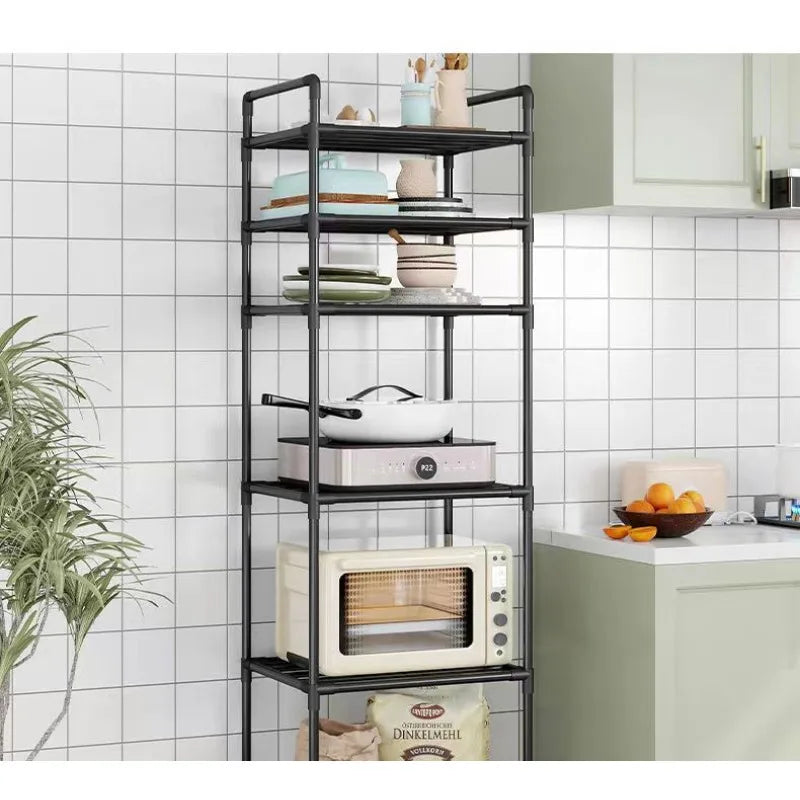 Kitchen storage cart for shelves - multi-level floor-standing household storage unit - bathroom shelf organizer