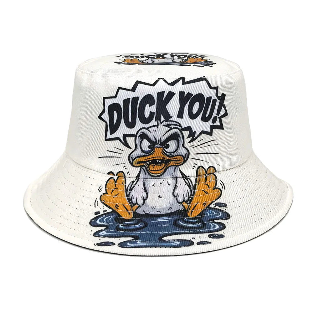 Duck Print Panama Summer Sunscreen Sun Hat Women Men Suitable for Daily Wear Bucket Hats Travel Fashion Decorate Fisherman Hats