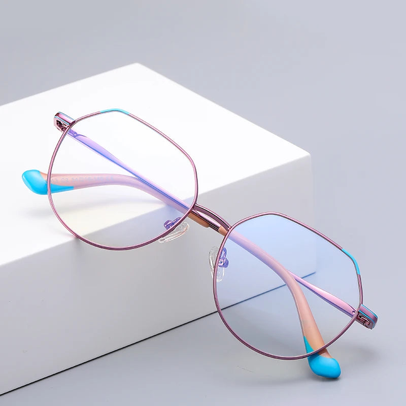 VICKY Metal Myopia Prescription Glasses Hyperopia Reading Glasses Women Anti Blue Light Computer  Glasses Optical Glasses Frame