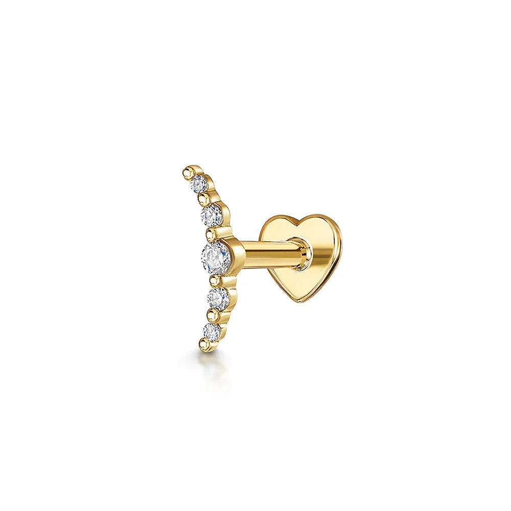 CANNER Pendientes Plata 925 Piercing Stud Earrings For Women Cubic Zirconia 925 Sterling Silver Cartilage Earring Jewerly 1pc