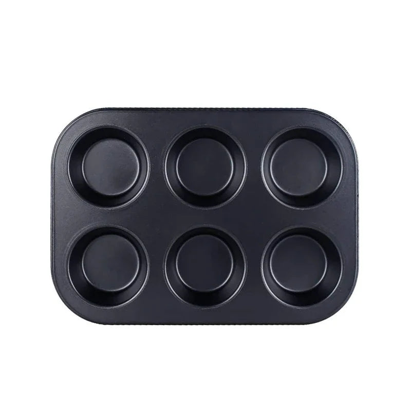 6/12 Cup Square Cupcake Baking Pan Easy To Clean Cupcake Mold Muffin Baking Pan Carbon Steel Baking Pan Non-stick Baking Pan