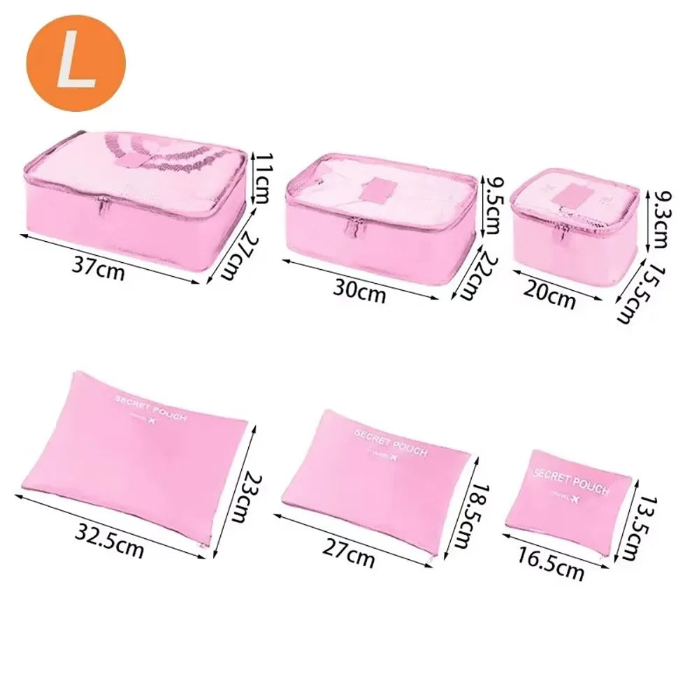 6-piece Large Size Travel Organizer Portable Suitcase Organizer Clothes Shoes Makeup Bag Luggage Organizer Travel Storage Bag