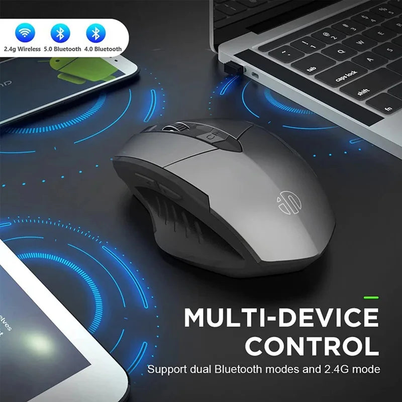 Inphic F1S Rechargeable 2.4G Wireless Mouse Office Mute Ergonomic And Skin-friendly Materials Support PC Laptop Tablet Universal
