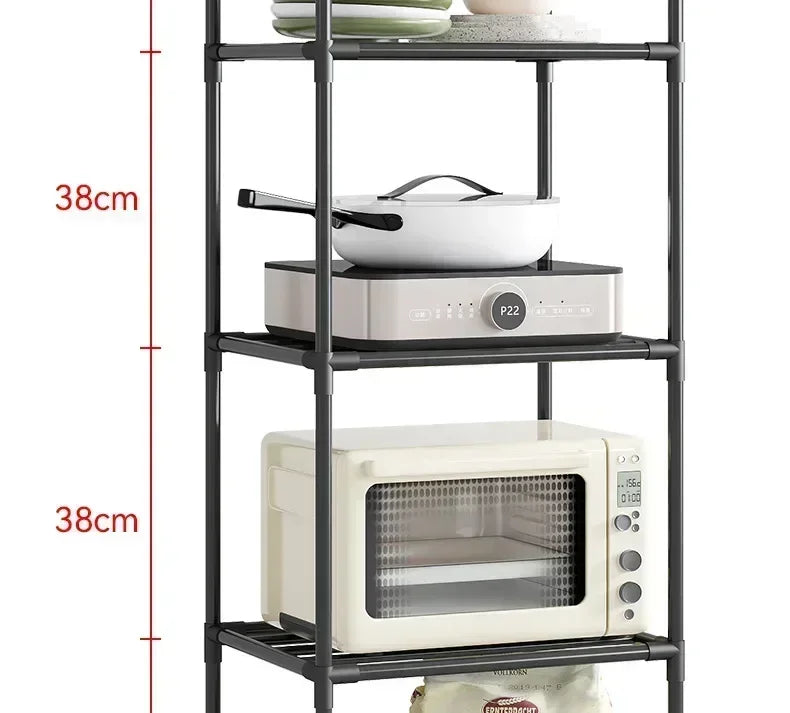 Kitchen mobile storage cart, multi-layer floor rack, dish refrigerator organizer refrigerator organizer