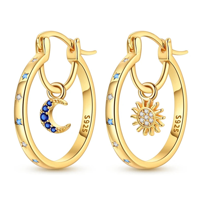 Original 925 Sterling Silver Women Hoop Earrings High Quality Shine Zircon U Shaped Classic Style Earring For Women Jewelry Gift