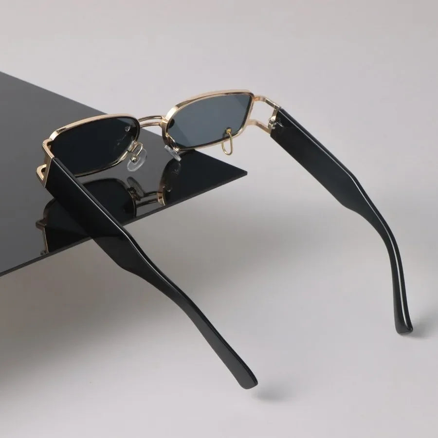 Sexy Square Sunglasses Women Men Black Sun Glasses Retro Designer Eyewear Luxury Small Frame Mirror Metal Brand