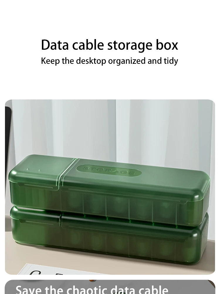 Desktop Covered Data Cable Storage Box, Power Charging Cable Sorting Tool, Charger Storage Box, Say Goodbye To Clutter