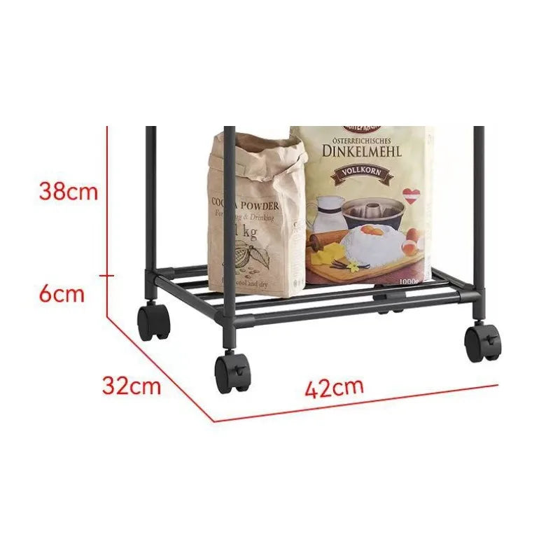 Kitchen storage cart for shelves - multi-level floor-standing household storage unit - bathroom shelf organizer