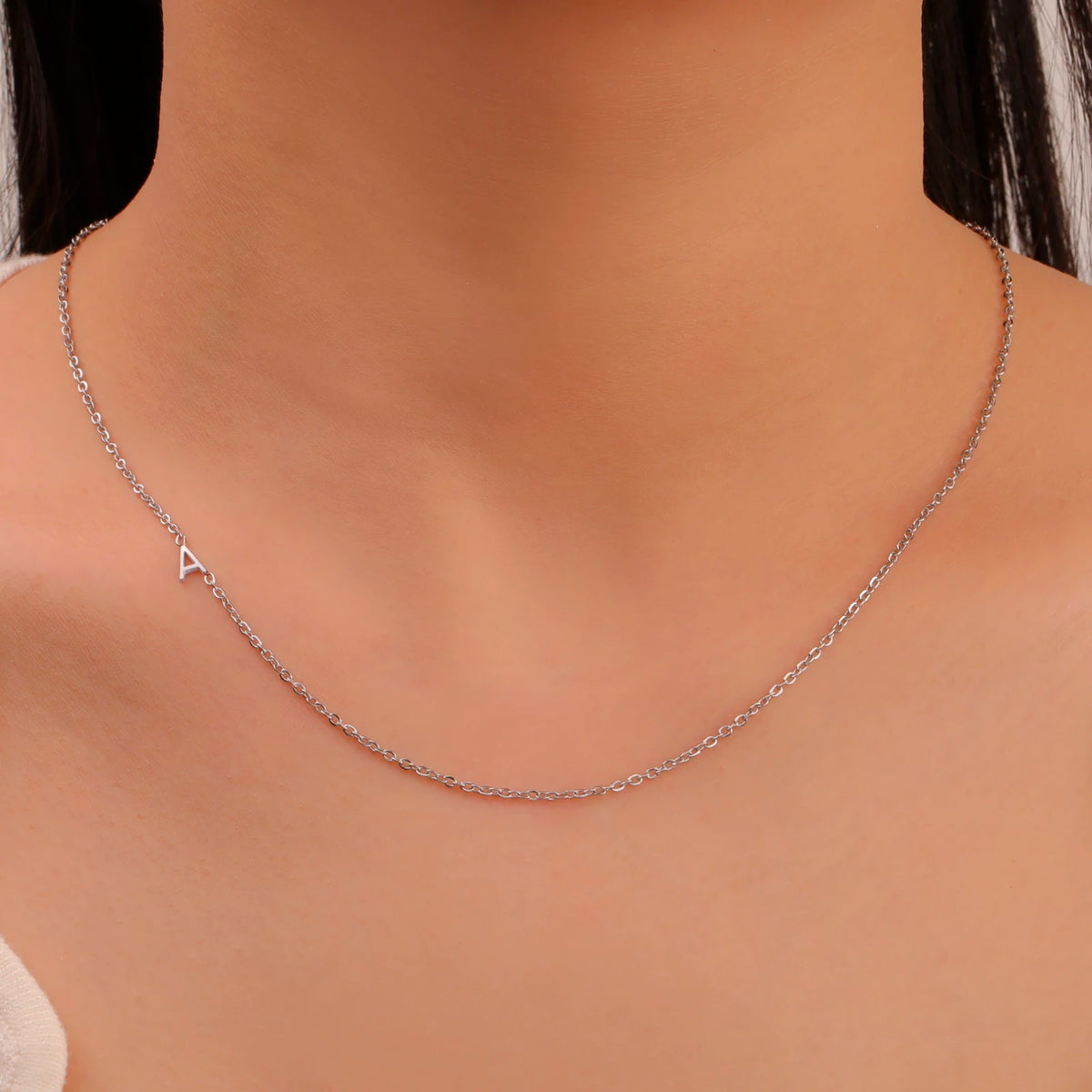 Custom Initial Letter Necklaces Choker For Women Stainless Steel A-Z Alphabet Personalized Necklace Jewelry Mother's Day Gift