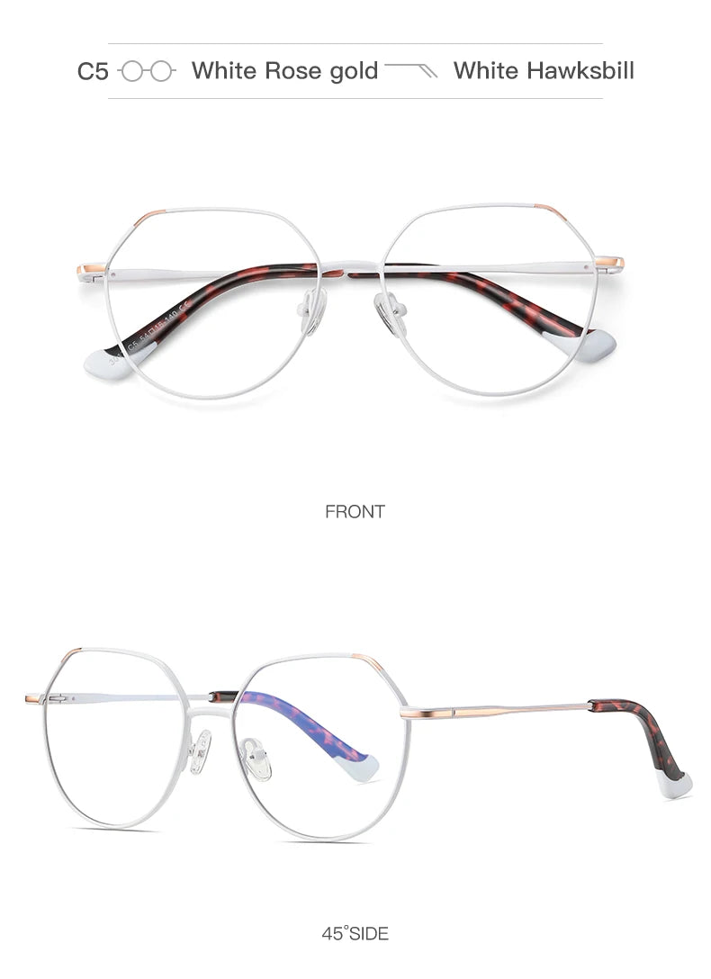 VICKY Metal Myopia Prescription Glasses Hyperopia Reading Glasses Women Anti Blue Light Computer  Glasses Optical Glasses Frame