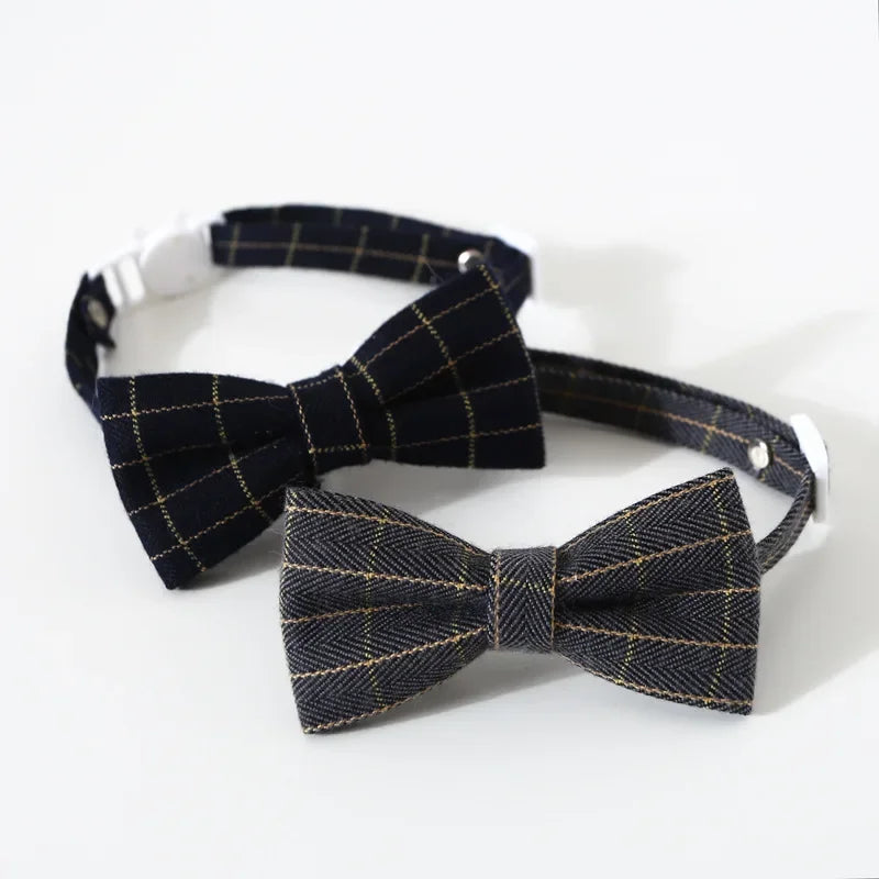Breakaway Cat Collar with Bell Adjustable Kitten Cat Collars Cat Accessories Pet Supplies Puppy Bow Tie for Small Dogs