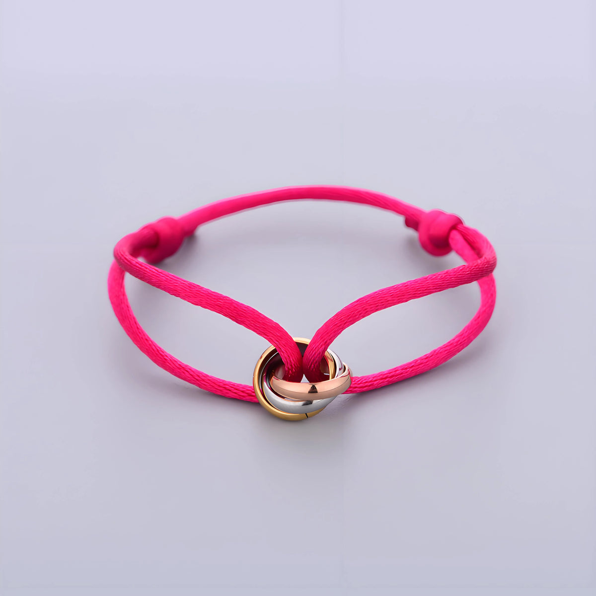 Trinity Bracelet Stainless Steel Circle Women's Bracelet Different Colors of Rope Classic Popular Tricolor GradientJewelry