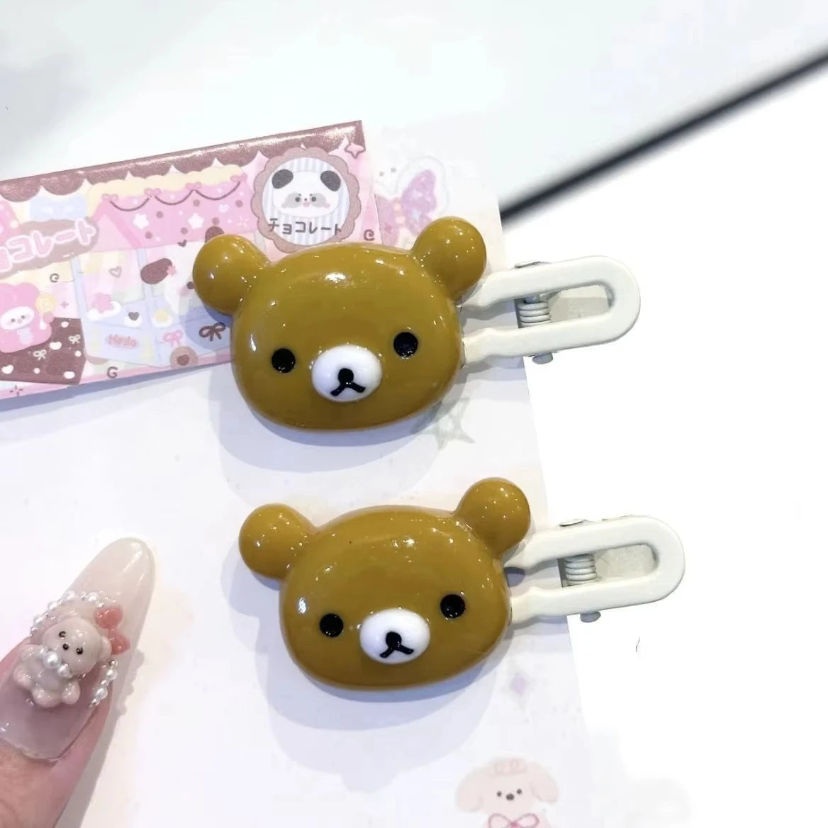 Cute Bear Hairpins Set Preppy Headdress Plastic Hair Sweet Accessories Friend Gifts
