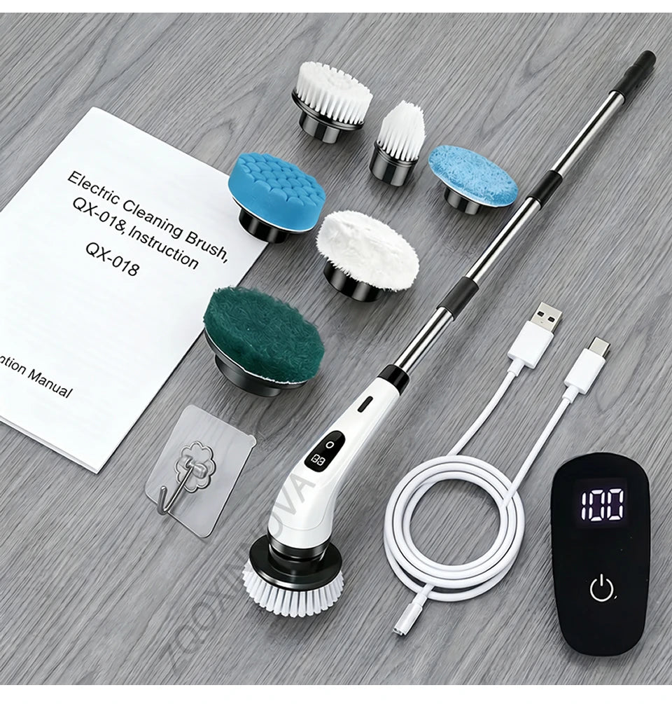 Household Cordless Spin Scrubber Multipurpose Cleaning Brush  Kitchen Gadgets Hair Brushes Bathroom Broom Toilet Electric Mops