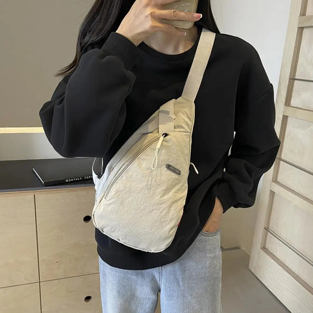 Unisex Sports Casual Crossbody Bag Fashionable Large-capacity Cycling Bag  Chest Bag Portable Shoulder Bag Sporty Phone Bag
