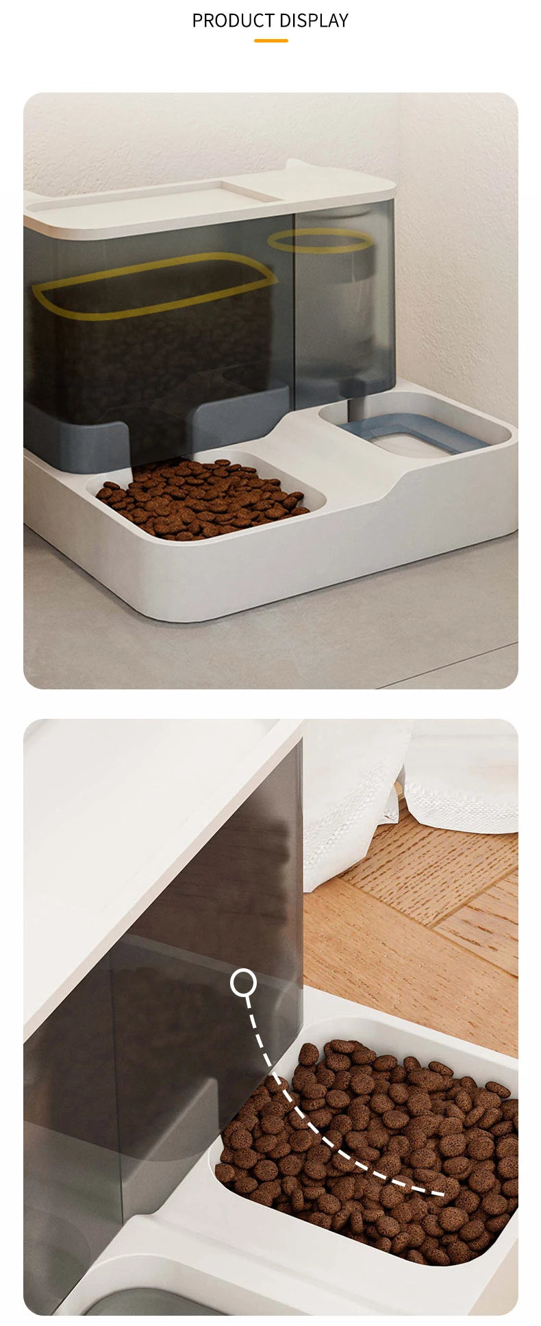 Large Capacity Cat Automatic Feeder Water Dispenser Wet and Dry Separation Dog Food Container Drinking Water Bowl Pet Supplies
