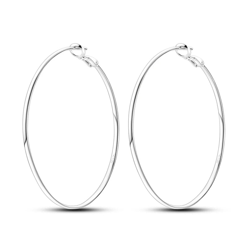 Original 925 Sterling Silver Women Hoop Earrings High Quality Shine Zircon U Shaped Classic Style Earring For Women Jewelry Gift